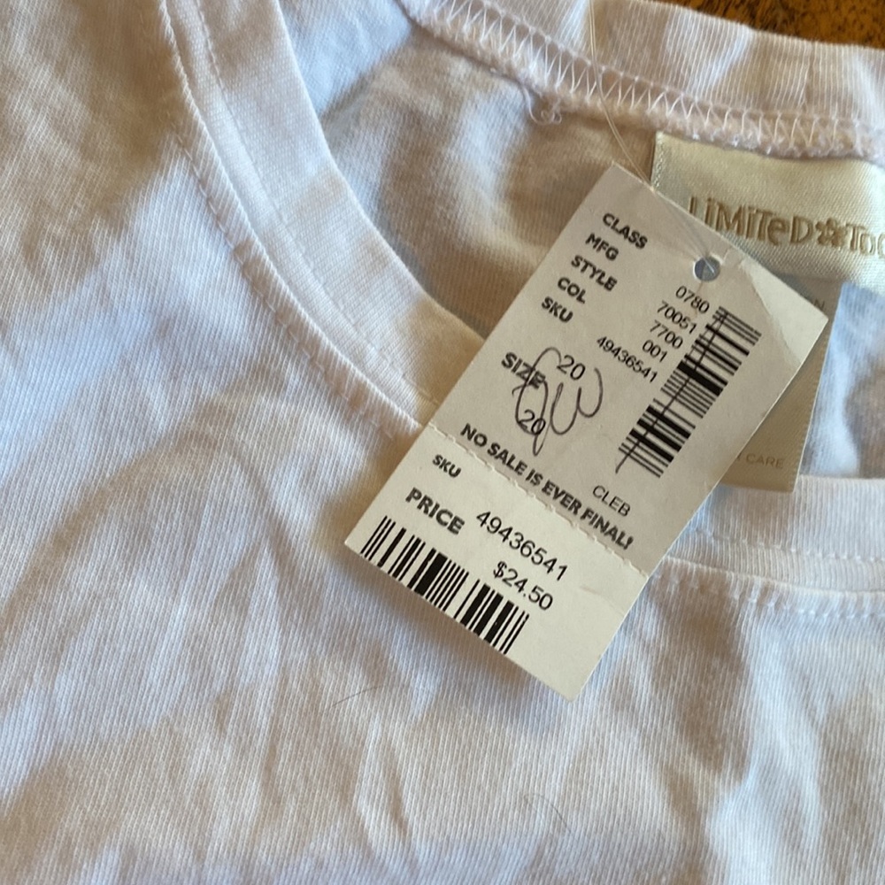 Limited Too white 100% cotton NWT graphic Hannah Montana tshirt size 20 - Picture 8 of 11